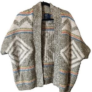 American Eagle Women’s Tan Cardigan Alpaca Wool Aztec Nordic Knit Cottagecore XL